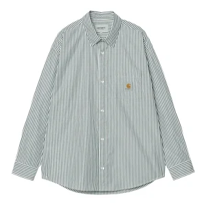 Carhartt Wip . L/S Daldry Shirt Tripe . Office Blue