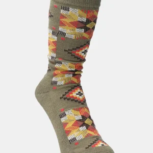 Anonyme ISM American Quilt Pile Crew Crew Sock (Khaki)
