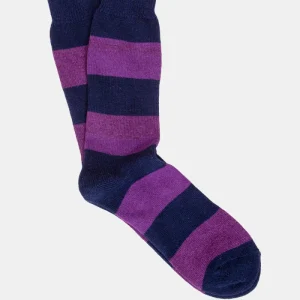 Anonyme ISM Cashmere Stripe Crew Socks (bleu / violet)
