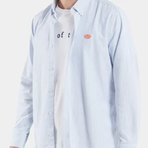 Chemise Armor Lux ML Oxford Stripe (Bleu Ciel / Lait)