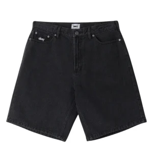 OBEY BIGWIG BAGGY DENIM SHORT Faded black