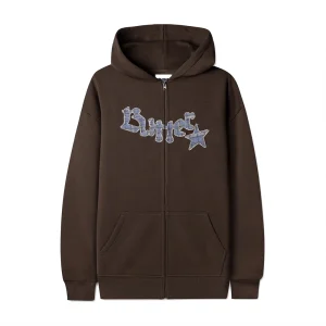 Butter Edge Applique Zip-Thru Hood Sweat A Capuche Zip - Brown