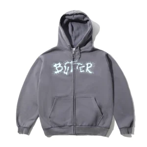 Butter Eruption Zip-Thru Hood Sweat A Capuche Zip - Denim