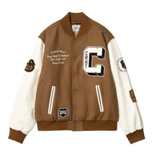 Carhartt Wip Brown Ducks Bomber Jacket Wool Hamilton Brown / Black