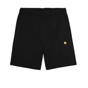 Carhartt Wip Chase Sweat Short - Black / Gold