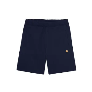 Carhartt Wip Chase Sweat Short - Dark Navy / Gold