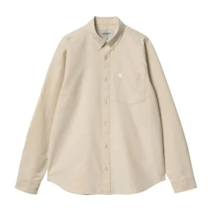 Carhartt Wip L/S C Logo Shirt Chemise - Cornsilk / White