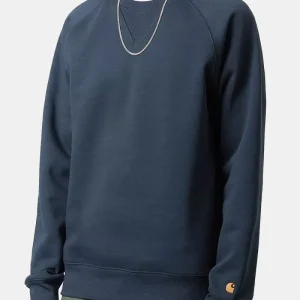 Sweat-shirt Carhartt Wip Chase (bleu sombre / or)