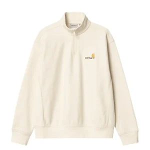 Carhartt Wip Half Zip American Script Sweat - Natural