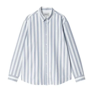 Carhartt Wip L/S Dillon Shirt Chemise - Dillon Stripe Bleach / White