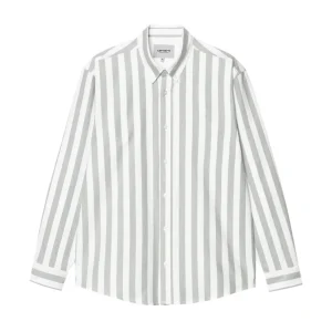 Carhartt Wip L/S Dillon Shirt Chemise - Dillon Stripe Park / White