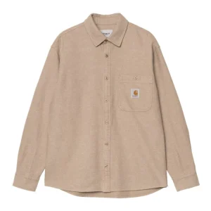 Carhartt Wip L/s Edgar Shirt Chemise - Peanut / Wax