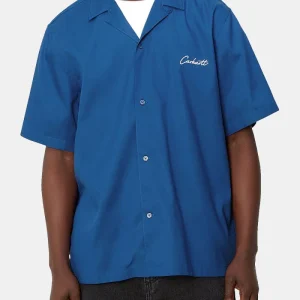 Carhartt Wip Short à manches delray à manches courtes (ACAPULCO BLUE / WAX)
