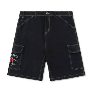 Cash Only Atheltic Denim Shorts - Washed Black