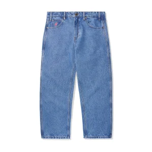 Cash Only Logo Baggy Denim Jeans Pantalon - Washed Indigo