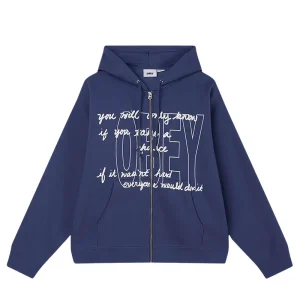 OBEY CHANCE ZIP HOOD Skipper Blue