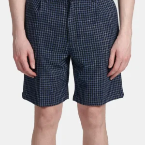 Edwin Bazz Short Dobby Check (bleu / noir)