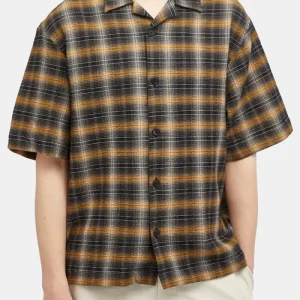 Chemise de saga à manches courtes Edwin (noir / jaune)