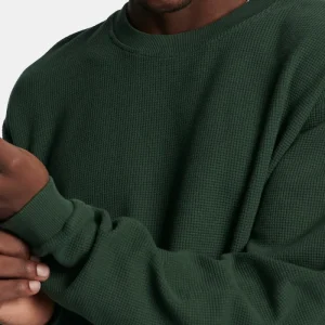 T-shirt à manches longues d'Edwin Waffle Dizzy (pigment vert kombu)