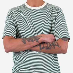 T-shirt à rayures folkloriques (Phthalo Green / Ecru)