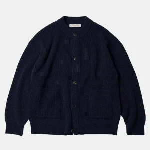 Cardigan rond de laine lourde de Frizmworks (marine)