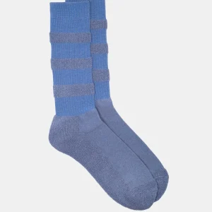 Chaussettes mi-mollet en coton recyclé Kinari (Bleu)