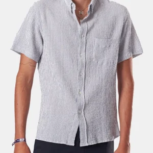 La Paz Ribeiro Pocket Short Sleeve Shirt (Dark Blue Navy Stripes)