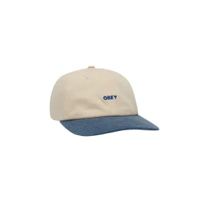 Obey 2 Tone Bold 6 Panel Strapback Cap Casquette - Unbleached