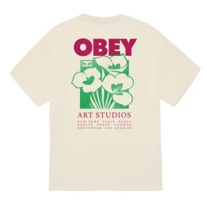 Obey Art Studio Flowers T-Shirt - Cream