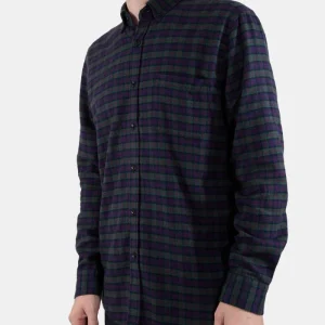 Chemise à carreaux en flanelle portugaise Blom ESP (Bleu / Violet)