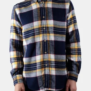 Chemise ESP en Flanelle Portugaise Equi Check (Bleu / Blanc / Jaune)