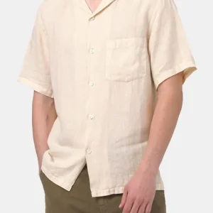 Chemise de col en lin en lin en flanelle portugaise (brut)