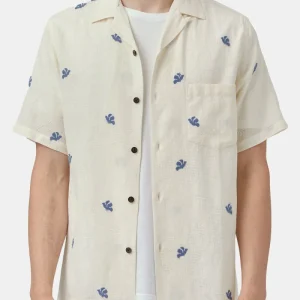 Chemise Philly en flanelle portugaise (crème/bleu)