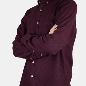 Chemise Teca en flanelle portugaise (rouge foncé bordeaux)