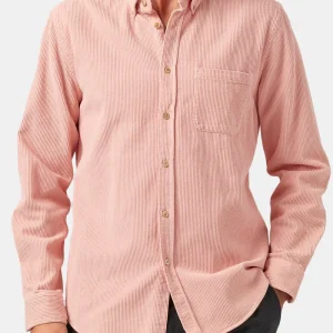 Chemise en flanelle portugaise épaisse en coton côtelé Lobo (vieux rose)