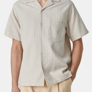 Chemise de carreaux de flanelle portugais (bleu / beige)