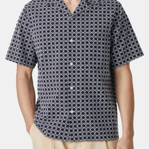 Chemise de carreaux de flanelle portugais (blanc / marine)