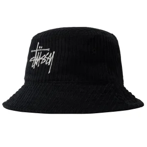 Stussy Corduroy Big Basic Bucket Hat Bob - Black