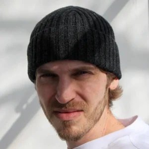 Bonnet de pêcheur en laine d'agneau super-douce - Gris anthracite