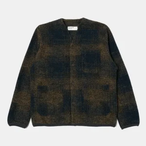 Cardigan des travaux universels (marine / sable AGU Vérifiez la toison)