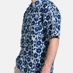 Chemise de route à imprimé main Universal Works (Indigo)
